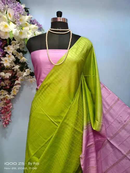 Graceful Kota Viscose Silk Saree with Elegant Dupion Borders